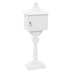 Boîte aux lettres sur pied aluminium vintage antirouille blanc 02_0041552