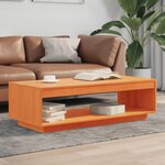 vidaXL Table basse cire marron 110x50x33 5 cm bois massif de pin