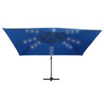 vidaXL Parasol déporté avec lumières LED Aluminium 400x300cm Bleu azur