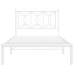 vidaXL Cadre de lit métal avec tête de lit blanc 100x190 cm