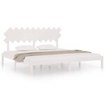 vidaXL Cadre de lit Blanc 200x200 cm Bois massif