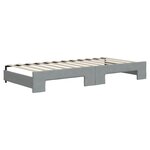 vidaXL Lit de jour avec gigogne et matelas gris clair 90x200 cm tissu
