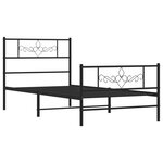 vidaXL Cadre de lit métal avec tête de lit/pied de lit noir 80x200 cm