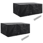 vidaXL Housses de salon de jardin 2 Pièces Rotin 10 œillets 229 x 113 cm