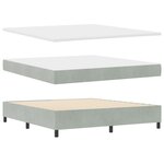 Lit Box Spring vidaXL avec Matelas Gris Clair 180x200 cm Velours