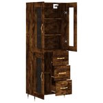 vidaXL Buffet haut Chêne fumé 69 5x34x180 cm Bois d'ingénierie