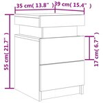 vidaXL Tables de chevet et lumières LED 2 Pièces chêne marron 35x39x55 cm
