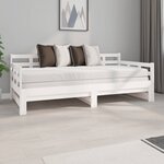 vidaXL Lit coulissant Blanc Bois de pin solide 2x(90x190) cm