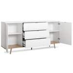 Buffet bas style scandinave chêne et blanc 180 cm