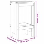vidaXL Tabourets de bar lot de 2 blanc 40x36x75 cm bois massif de pin