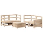 vidaXL Salon de jardin 5 Pièces bois de pin massif