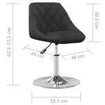 vidaXL Chaises à dîner pivotantes 4 Pièces Noir Velours
