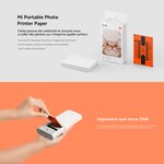 Papier photographique Xiaomi pour imprimante Imprimante photo portable Xiaomi Mi 20 unités