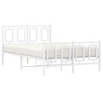 vidaXL Cadre de lit métal avec tête de lit/pied de lit blanc 120x190cm