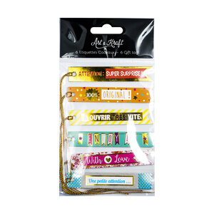 Lot de 6 étiquettes cadeaux - multicolore
