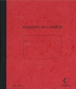 Carnet position de compte 210 x 190 mm 80 Pages ELVE