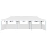 vidaXL Tente de réception escamotable pliable avec 5 parois 3x9m Blanc