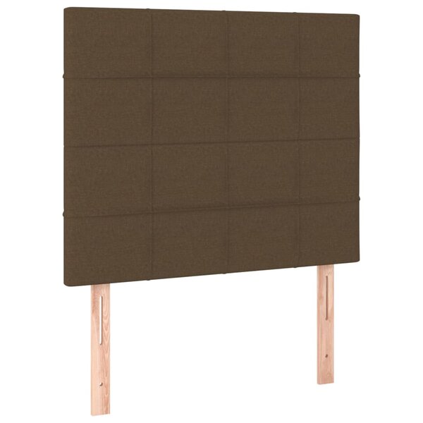 vidaXL Têtes de lit 2 Pièces Marron Foncé 90x5x78/88 cm Tissu