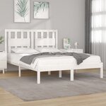 vidaXL Cadre de lit Blanc Bois de pin massif 140x200 cm