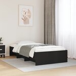 vidaXL Cadre de lit sans matelas noir 90x190 cm bois ingénierie