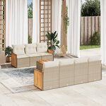 vidaXL Salon de jardin avec coussins 8 Pièces beige résine tressée