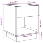 vidaXL Table de chevet avec LED infini gris béton 40x40x50 cm