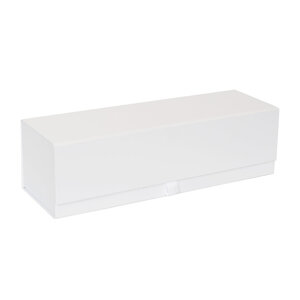 Boîte longue luxe blanc mat à fermeture aimantée 33 x 10 x 9.5 cm