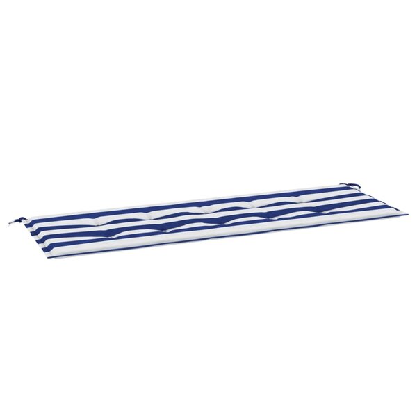 vidaXL Coussin de banc de jardin rayures bleues et blanches 150x50x4cm