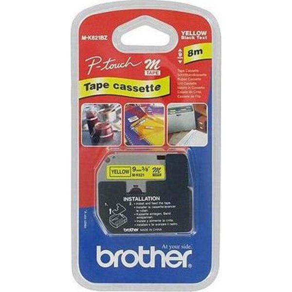 Brother ruban p-touch mk-621 - noir / jaune - 9mm