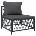 vidaXL Salon de jardin avec coussins 6 Pièces anthracite acier