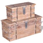 vidaXL Ensemble de deux coffres de rangement Bois d'Acacia