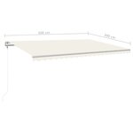 vidaXL Auvent manuel rétractable avec poteaux 5x3 m Crème