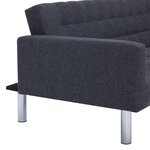 vidaXL Canapé-lit en forme de L gris foncé polyester