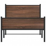 vidaXL Cadre de lit en métal sans matelas chêne marron 100x200 cm