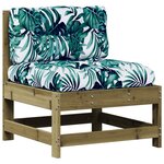 vidaXL Salon de jardin 4 Pièces avec coussins bois de pin imprégné