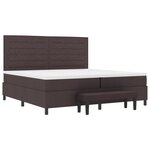 vidaXL Lit à ressorts avec matelas et banc brun foncé 200x200 cm tissu