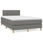 vidaXL Sommier à lattes de lit avec matelas gris foncé 120x190cm tissu