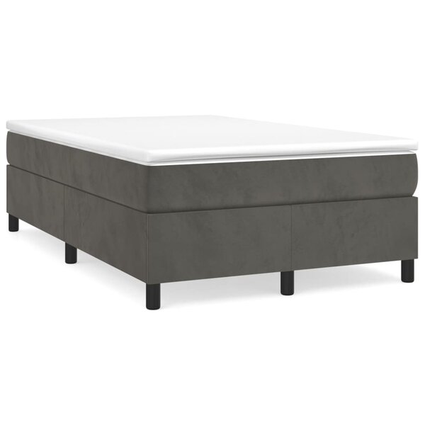 vidaXL Sommier à lattes de lit et matelas Gris foncé 120x200cm Velours