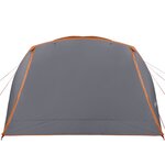 vidaXL Tente familiale et porche 6 personnes gris orange imperméable