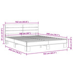 vidaXL Cadre de lit chêne marron 160x200 cm bois d'ingénierie et métal