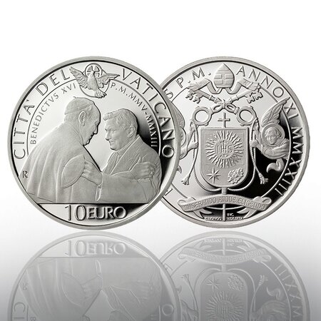 Pièce de monnaie 10 euro Vatican 2023 argent BE – Pape Benoît XVI