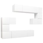 vidaXL Ensemble de meubles TV 8 Pièces Blanc Bois d'ingénierie