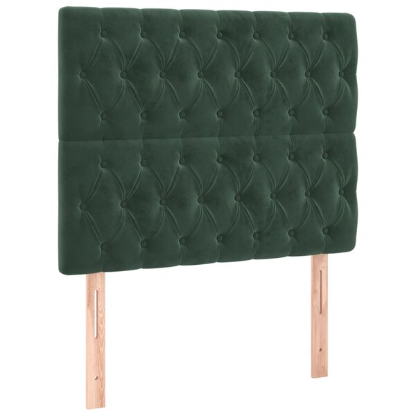 vidaXL Têtes de lit 2 Pièces Vert foncé 100x7x78/88 cm Velours