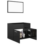 vidaXL Ensemble de meubles de salle de bain 2 Pièces Noir brillant