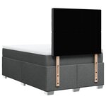 vidaXL Sommier à lattes de lit avec matelas Gris foncé 120x200cm Tissu