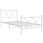 vidaXL Cadre de lit métal avec tête de lit/pied de lit blanc 90x200 cm