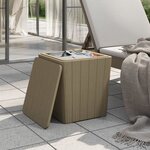 vidaXL Table de jardin avec couvercle amovible marron polypropylène