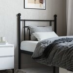 vidaXL Tête de lit métal noir 75 cm