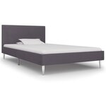 vidaXL Cadre de lit Gris Tissu 90x200 cm