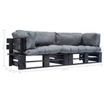 vidaXL Canapés de jardin palette 2 Pièces avec coussins gris Pinède